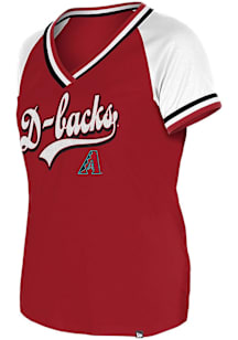New Era Arizona Diamondbacks Womens Red Double Short Sleeve T-Shirt