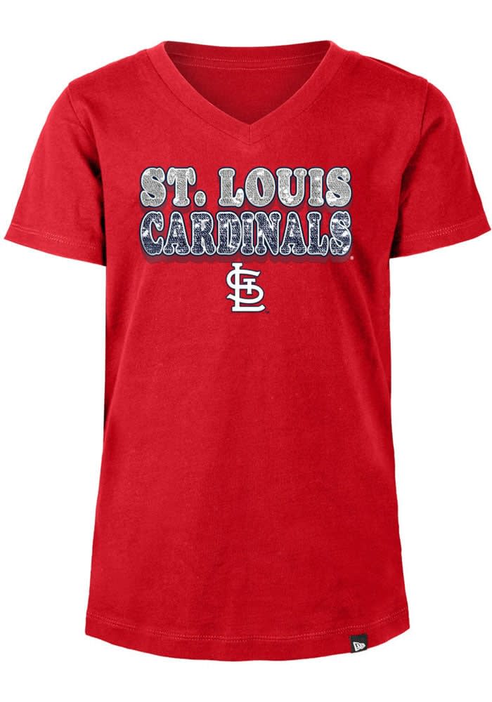 Girls Youth New Era Red St. Louis Cardinals Flip Sequin T-Shirt