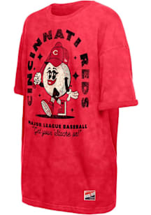 New Era Cincinnati Reds Womens Red Oversized Short Sleeve T-Shirt