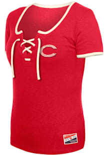 New Era Cincinnati Reds Womens Red Fitted Short Sleeve T-Shirt