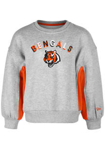 New Era Cincinnati Bengals Girls Grey Arch Primary Logo Long Sleeve Sweatshirt