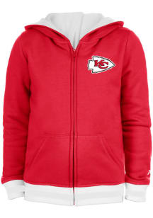 New Era Kansas City Chiefs Girls Red Wordmark Long Sleeve Full Zip Jacket