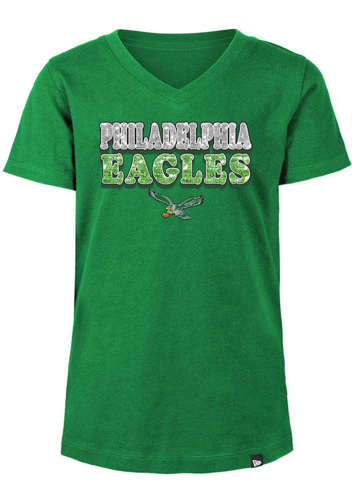 PHILADELPHIA EAGLES GL SHORT SLEEVE TOP WITH LINED FLIP-SEQUIN S –  GAMEDAY COUTURE