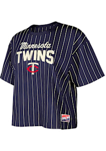 New Era Minnesota Twins Womens Navy Blue Throwback Short Sleeve T-Shirt