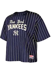New Era New York Yankees Womens Navy Blue Throwback Short Sleeve T-Shirt