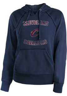 New Era Cleveland Cavaliers Womens Navy Blue Free Throw Hooded Sweatshirt