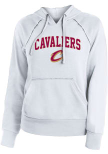 New Era Cleveland Cavaliers Womens White Free Throw Hooded Sweatshirt