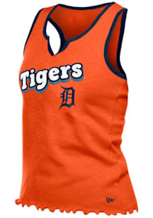 New Era Detroit Tigers Womens Orange Lettuce Tank Top