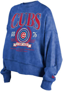 New Era Chicago Cubs Womens Blue Washed Crew Sweatshirt