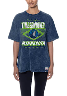 New Era Minnesota Timberwolves Womens Navy Blue Throwback Short Sleeve T-Shirt