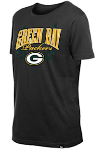 New Era Green Bay Packers Womens Black Draft Short Sleeve T-Shirt