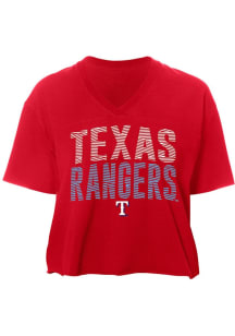 New Era Texas Rangers Womens Red Gameday Short Sleeve T-Shirt