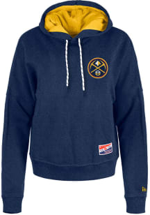 New Era Denver Nuggets Womens Navy Blue Washed Hooded Sweatshirt