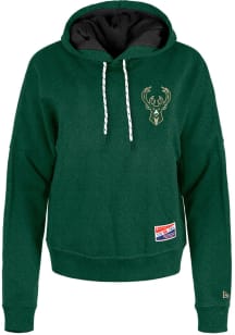 New Era Milwaukee Bucks Womens Green Washed Hooded Sweatshirt