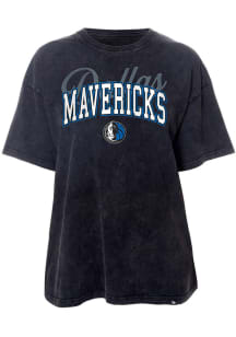 New Era Dallas Mavericks Womens Black Washed Oversized Short Sleeve T-Shirt