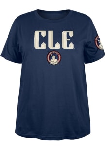 New Era Cleveland Guardians Womens Navy Blue City Connect Short Sleeve T-Shirt