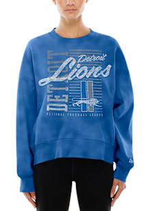 New Era Detroit Lions Womens Blue Throwback Crew Sweatshirt