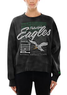 New Era Philadelphia Eagles Womens Black Throwback Crew Sweatshirt