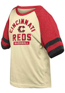 New Era Cincinnati Reds Youth White City Connect Color Block Arched Wordmark Short Sleeve Fashion..