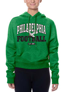 New Era Philadelphia Eagles Womens Kelly Green Throwback Hooded Sweatshirt