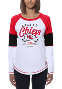 New Era Kansas City Chiefs Womens White Throwback LS Tee