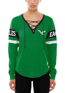 New Era Philadelphia Eagles Womens Kelly Green Throwback LS Tee