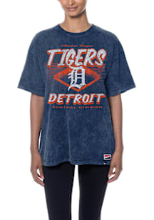 New Era Detroit Tigers Womens Navy Blue Throwback Short Sleeve T-Shirt
