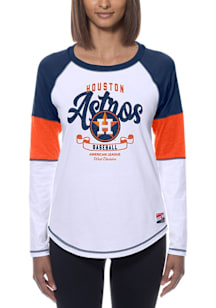 New Era Houston Astros Womens White Throwback LS Tee