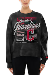 New Era Cleveland Guardians Womens Black Throwback Crew Sweatshirt