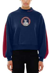 New Era Cleveland Guardians Womens Navy Blue Sport Crew Sweatshirt