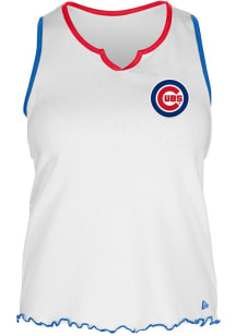 New Era Chicago Cubs Womens White Lettuce Tank Top