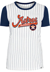 New Era Houston Astros Womens White Contrasting Short Sleeve T-Shirt