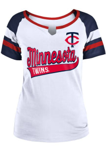New Era Minnesota Twins Womens White Athletic Short Sleeve T-Shirt