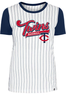 New Era Minnesota Twins Womens White Contrasting Short Sleeve T-Shirt