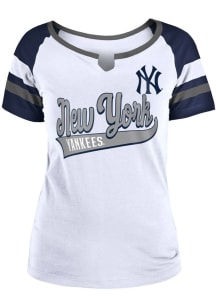 New Era New York Yankees Womens White Athletic Short Sleeve T-Shirt