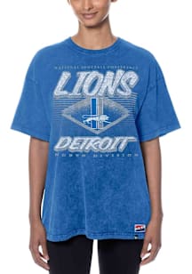 New Era Detroit Lions Womens Blue Throwback Short Sleeve T-Shirt