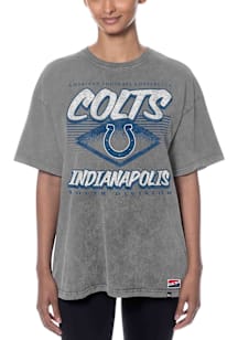New Era Indianapolis Colts Womens Grey Throwback Short Sleeve T-Shirt