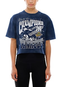 New Era New York Yankees Womens Navy Blue Sport Crop Short Sleeve T-Shirt
