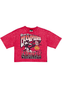 New Era St Louis Cardinals Womens Red Sport Crop Short Sleeve T-Shirt