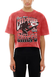 New Era Kansas City Chiefs Womens Red Sport Crop Short Sleeve T-Shirt