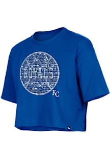 New Era Kansas City Royals Girls Blue Baseball Flip Sequin Short Sleeve Fashion T-Shirt