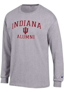 Mens Indiana Hoosiers Grey Champion Logo Alumni Jersey Tee