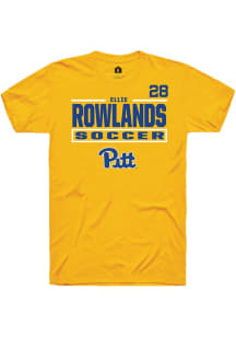 Ellie Rowlands Rally Mens Gold Pitt Panthers NIL Stacked Box Player T Shirt