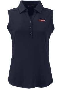 Cutter and Buck UConn Huskies Womens Navy Blue Forge Eco Polo Shirt