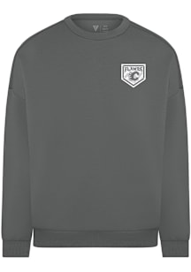 Levelwear Calgary Flames Mens Grey Luxe Signature Crew Paragon Long Sleeve Fashion Sweatshirt