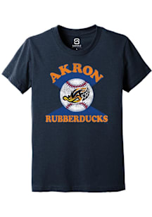Summit Sportswear Akron RubberDucks Youth Navy Blue Soft Arch Short Sleeve T-Shirt