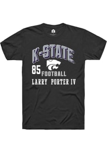 Larry  Porter IV Rally Mens Black K-State Wildcats NIL Arch Logo Player T Shirt