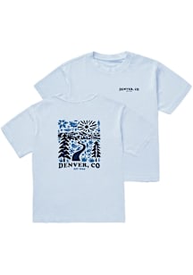 Uscape Denver Blue Script Wordmark Short Sleeve Fashion T Shirt