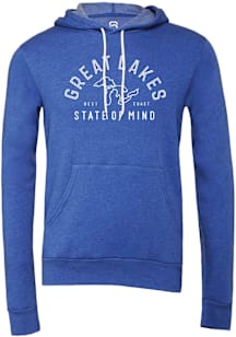 Summit Sportswear Michigan Mens Blue Great Lakes Long Sleeve Hoodie