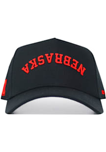 No Rivals Nebraska Cornhuskers Upside Down Blackout Adjustable Adjustable Hat - Black